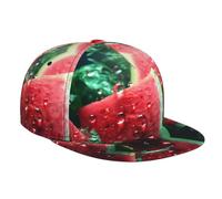WZYWHJ Gorra de béisbol de ala plana con estampado de sandía, ajustable, transpirable y ligera para hombres y mujeres, color negro