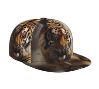 WZYWHJ Gorra de béisbol de ala plana con estampado de tigre, ajustable, transpirable y ligera para hombres y mujeres, color negro