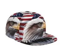 WZYWHJ Gorra de béisbol de ala plana con patrón de águila calva americana, ajustable, transpirable y ligera para hombres y mujeres, negro, talla única, Negro, talla única