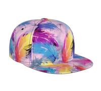 WZYWHJ Gorra de béisbol de ala plana, con plumas coloridas, ajustable, transpirable y ligera para hombres y mujeres