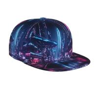 WZYWHJ Gorra de béisbol de ala plana de ciencia ficción, ajustable, transpirable y ligera, para hombres y mujeres, color negro