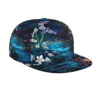 WZYWHJ Gorra de béisbol de ala plana de moda, con estampado de ríos coloridos, ajustable, transpirable y ligera para hombres y mujeres