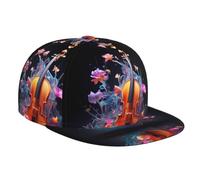 WZYWHJ Gorra de béisbol de ala plana de moda, con estampado de violonchelo de cristal, ajustable, transpirable y ligera, para hombres y mujeres, color negro