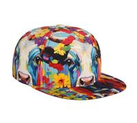 WZYWHJ Gorra de béisbol de ala plana de moda con guirnaldas estampadas, ajustable, transpirable y ligera para hombres y mujeres, color negro