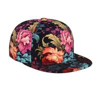 WZYWHJ Gorra de béisbol de ala plana, diseño floral colorido, ajustable, transpirable y ligera para hombres y mujeres