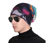 WZYWHJ Gorro de punto de moda para adultos, suave y cómodo, universal, para hombres y mujeres, estampado de cóndor de plumas de neón