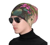 WZYWHJ Gorro de punto para adultos, elegante y cómodo para todas las estaciones con estampado de grupo de plantas pirañas extra cálidas, color negro