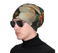 WZYWHJ Gorro de punto para adultos, elegante y cómodo para todas las estaciones con extra calidez, conejito bajo la gloria de la mañana, estampado negro