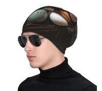 WZYWHJ Gorro de punto para adultos, elegante y cómodo para todas las estaciones con extra calidez, hermoso estampado de huevos de pájaro, color negro