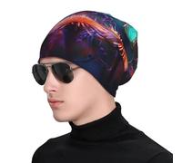 WZYWHJ Gorro de punto para adultos, elegante y cómodo para todas las estaciones con mariposas extra cálidas en sueños, estampado negro
