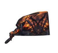 WZYWHJ Gorro de trabajo de limpieza con estampado de araña en la luz, sombrero de chef para mujeres y hombres, ajustable, transpirable, negro
