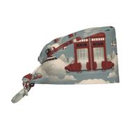 WZYWHJ Gorro de trabajo de limpieza con estampado de coche en la nube, sombrero de chef para mujeres y hombres, ajustable, transpirable, negro