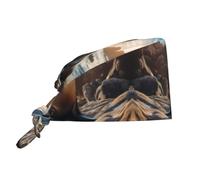 WZYWHJ Gorro de trabajo de limpieza con estampado de león marino en las rocas, sombrero de chef para mujeres y hombres, ajustable, transpirable
