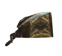 WZYWHJ Gorro de trabajo de limpieza con estampado de oso en el bosque, sombrero de chef para mujeres y hombres, ajustable, transpirable, color negro