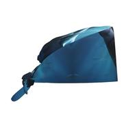 WZYWHJ Gorro de trabajo de limpieza con grandes estampados de tiburones blancos, sombrero de chef para mujeres y hombres, ajustable, transpirable, negro, talla única