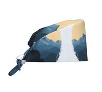 WZYWHJ Gorro de trabajo de limpieza Conquer The Mountain Prints, sombrero de chef para mujeres y hombres, ajustable, transpirable, negro