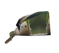 WZYWHJ Gorro de trabajo de limpieza Little Frost in The Rain Print. Sombrero de chef para mujeres y hombres, ajustable, transpirable, color negro