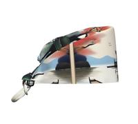 WZYWHJ Gorro de trabajo de limpieza The Four Seasons of Printed - Gorro de chef para mujeres y hombres, ajustable, transpirable, negro
