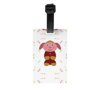 WZYWHJ Happy Cartoon Pig - Etiquetas impresas para bolsa de equipaje, etiquetas de protección de privacidad para hombres y mujeres