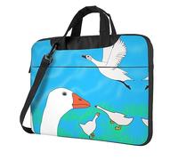 WZYWHJ Happy White Goose Prints - Bolsa para portátil con interior suave, múltiples bolsillos, ideal para hombres, viajes y negocios, color negro, 13 pulgadas