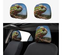 WZYWHJ Hermosa funda de almohada de coche con estampado de camaleón, 2 piezas, accesorios de funda de asiento, funda protectora universal