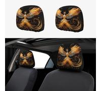 WZYWHJ Hermosa funda de almohada de coche con estampado de fénix, 2 piezas, accesorios de funda de asiento, funda protectora universal
