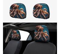 WZYWHJ Hermosa funda de almohada de coche con estampado de pulpo, 2 piezas, accesorios de funda de asiento, funda protectora universal
