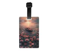 WZYWHJ Hermosas etiquetas de protección de privacidad de viaje para hombre y mujer con imagen de mar de rosas