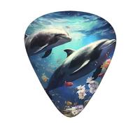 Wzywhj Hermosas púas de guitarra impresas con ballena, 12 piezas, fácil agarre, para sostener en las manos, ukelele, guitarra acústica o eléctrica