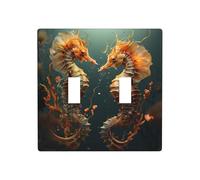WZYWHJ Hermoso patrón de caballito de mar bajo el agua, panel termoplástico para cubierta de interruptor, placa frontal decorativa de pared que no se daña fácilmente