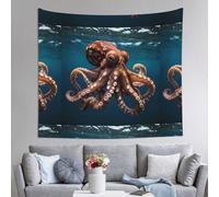 WZYWHJ Hermoso tapiz de decoración de interiores con diseño de pulpo, 152 x 129 cm: suave, de calidad y ligero, adecuado para tapices colgantes de pared