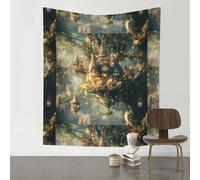 WZYWHJ Hermoso tapiz decorativo con patrón de país de las maravillas de 60 x 51 pulgadas, adecuado para colgar en la pared, dormitorio, telas de pared