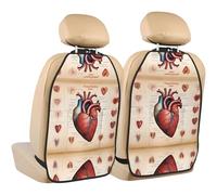 WZYWHJ Human Anatomy Heart Chart Printing - Almohadilla de almacenamiento para asiento de coche, 2 piezas, bolsa de almacenamiento multifuncional protectora después de la instalación