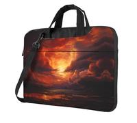WZYWHJ Impactantes nubes de fuego con impresión ultrafina portátil de un solo hombro, accesorios de computadora, suave a prueba de golpes para portátiles, Black, 15.6 inch