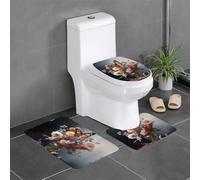 WZYWHJ Juego de 3 alfombrillas de baño con estampado de mariposa en un ramo, antideslizantes, duraderas, fáciles de limpiar, adecuadas para baño e inodoro