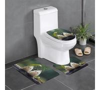 WZYWHJ Juego de 3 alfombrillas de baño con estampado Little Frost in The Rain, antideslizantes, duraderas, fáciles de limpiar, adecuadas para baño e inodoro