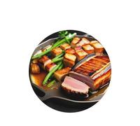 WZYWHJ - Juego de 6 fragancias para coche, diseño de carne a la parrilla, con forma redonda, para colgar, ambientador de coche