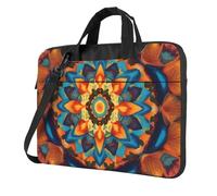 WZYWHJ Kaleidoscope Mandala Prints - Bolsa para portátil con interior suave, múltiples bolsillos, ideal para hombres, viajes y negocios, Negro, 14 inch