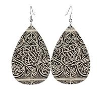 WZYWHJ Kate - Pendientes de piel con diseño de nudo simétrico, diseño de gotas de agua, artículos de moda para mujer