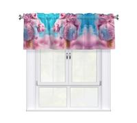 WZYWHJ Las cortinas cortas con estampado de helado de malvavisco son duraderas, transparentes y fáciles de instalar, miden 52 pulgadas de ancho x 18 pulgadas de largo