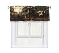 WZYWHJ Las cortinas cortas con estampado de restos del Coliseo Romano son duraderas, transparentes y fáciles de instalar, miden 52 pulgadas de ancho x 18 pulgadas de largo