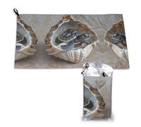WZYWHJ Las toallas de fibra ultrafinas estampadas Little Turtle in The Conch para deportes, fitness y secado rápido son adecuadas para actividades de gimnasio