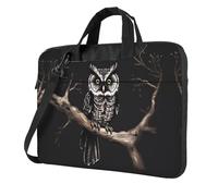 WZYWHJ Late Night Owl Printing - Bolsa portátil ultrafina de un solo hombro, accesorios de computadora, suave a prueba de golpes para portátiles, Black, 15.6 inch