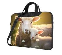 WZYWHJ Lindas ovejas con estampado de madre ultrafina portátil de un solo hombro, accesorios de computadora, suave a prueba de golpes para portátiles, Black, 15.6 inch