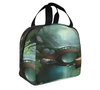 WZYWHJ Little Bridge in the East Prints - Bolsa de almuerzo portátil aislada portátil para almuerzo, resistente, fácil de plegar