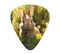 Wzywhj Little Rabbit In The Grass - Púas de guitarra estampadas, 12 piezas, fácil agarre, para ukelele, guitarra eléctrica o acústica
