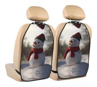 WZYWHJ Little Snowman in The Forest - Almohadilla de almacenamiento para asiento de coche con estampado de muñeco de nieve en el bosque, 2 piezas, protector de asiento multifuncional después de la