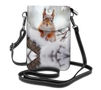 WZYWHJ Little Squirrel on the Snow Tree - Bolso cruzado de piel con solapa para teléfono, regalo versátil para mujeres, caminar, acampar, ir de compras y viajar