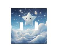 WZYWHJ Little Stars in The White Clouds - Panel de termoplástico impreso para cubierta de interruptor, placa frontal decorativa de pared que no se daña fácilmente