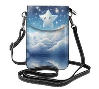 WZYWHJ Little Stars in the white clouds Picture - Bolso cruzado de piel para mujer con correa ajustable para el hombro